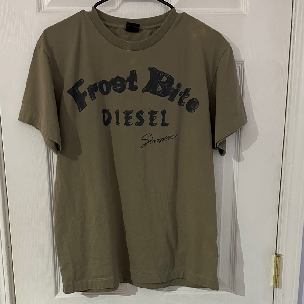 Diesel Men's Frost Bite Khaki T-Shirt (LARGE)